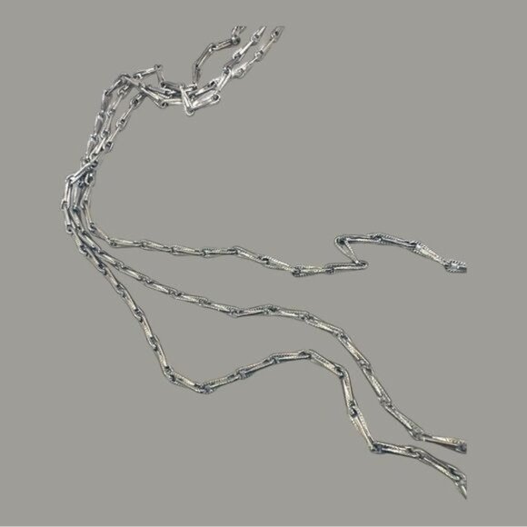 Citrine Sea Glass & China Pendant Silver Blend Metalwork & VNTG 3 Tier Necklace - Picture 7 of 12